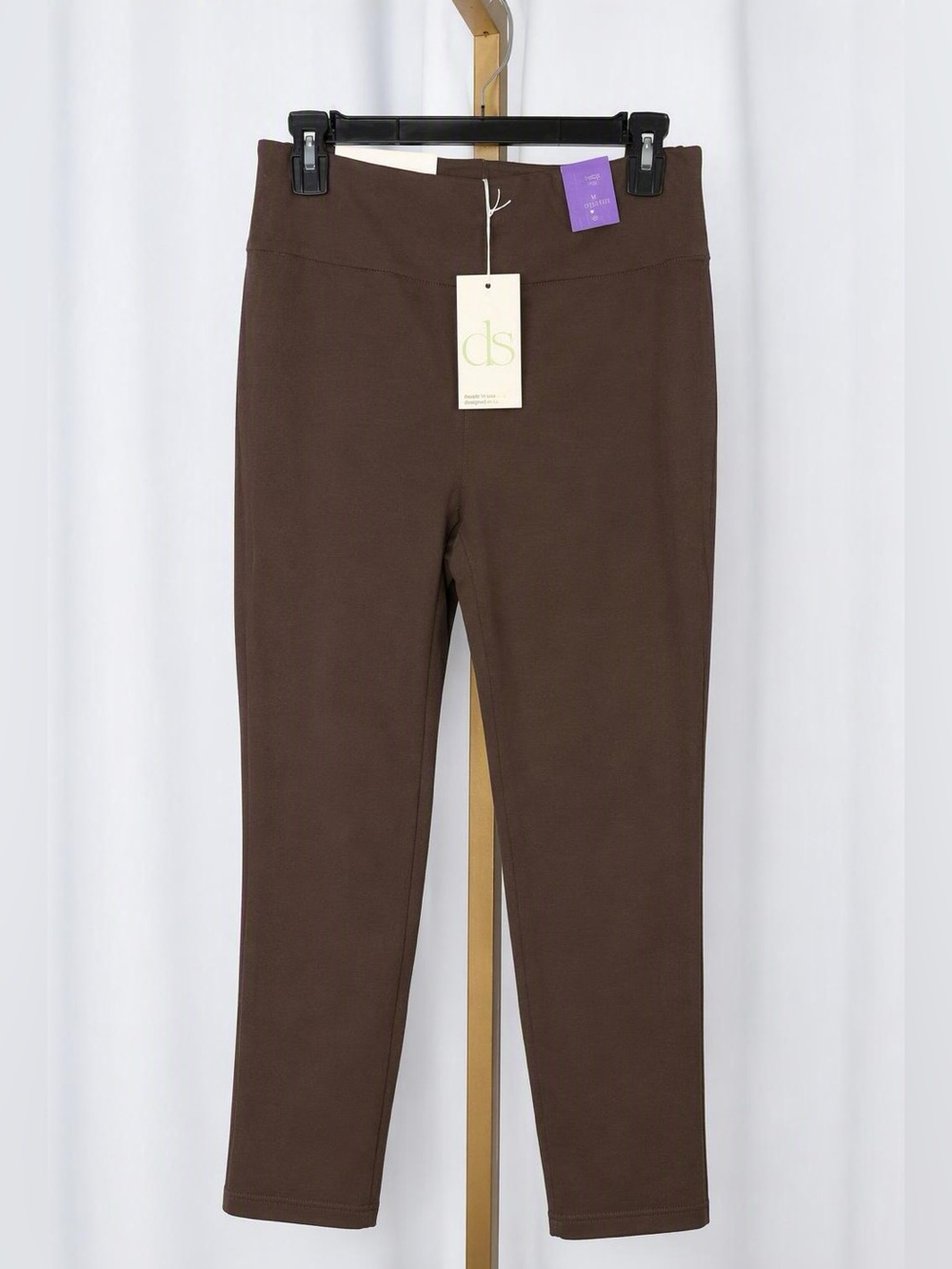 DS Brown Ponte Stretch Leggings - Women